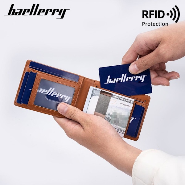 Baellerry Minimalistisk RFID-blokerende slank pung til mænd sort