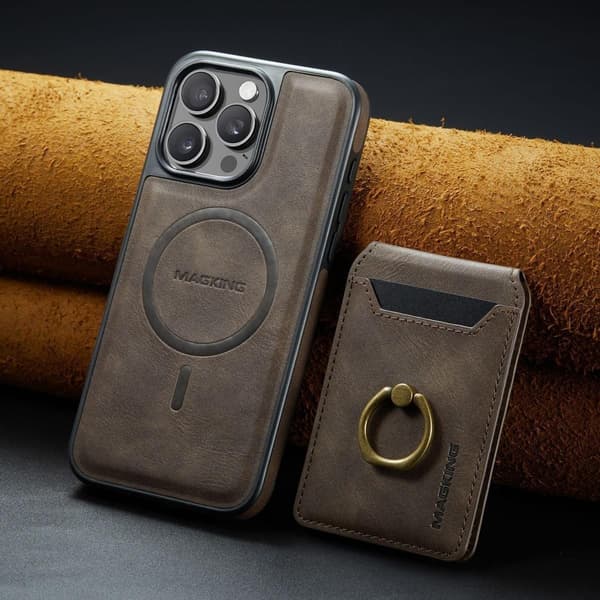 (Til iPhone 16 Pro Max) MagSafe Telefoncover med roterende ring sort