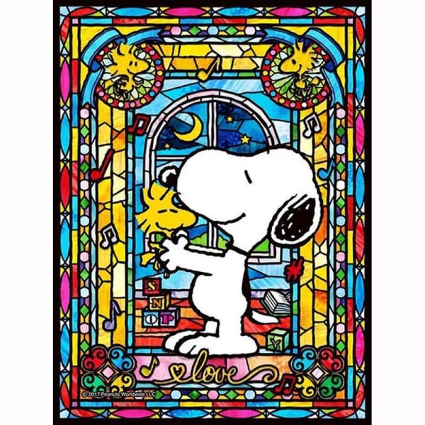 Full 5D DIY Diamond Painting Cross Stitch Cartoon Snoopy Broderi Som på bilden 1 45X60CM