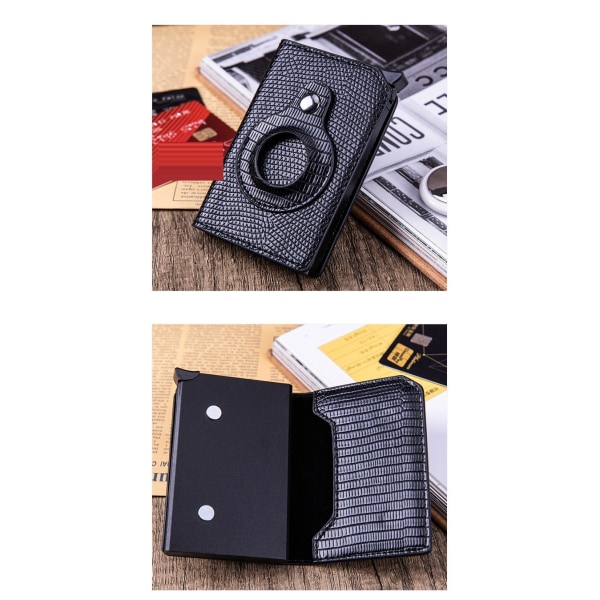 airtag plånbok lommebok korthållare kort RFID svart b