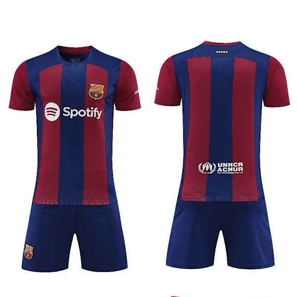 24-Barca Home Fotbollströja &amp; Shorts Set för barn och vuxna 2XL/185CM