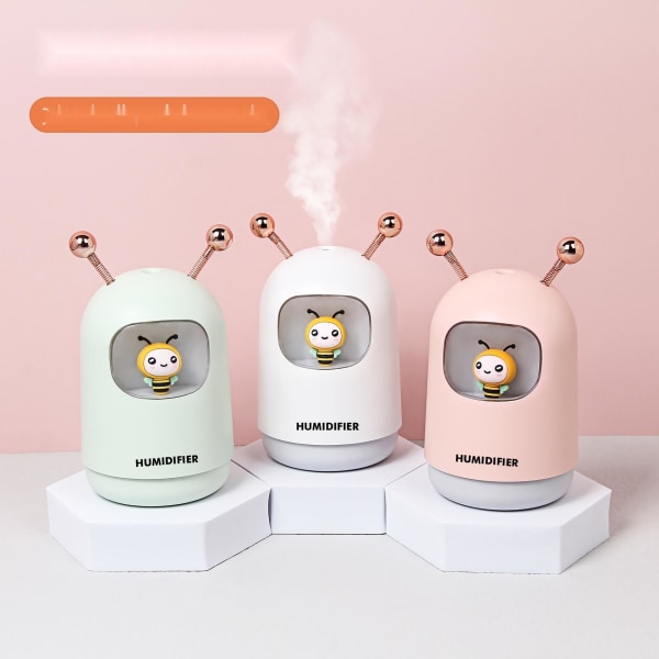 Luftfukter aroma diffuser luftfukter med LED lys månen bjørn-rosa