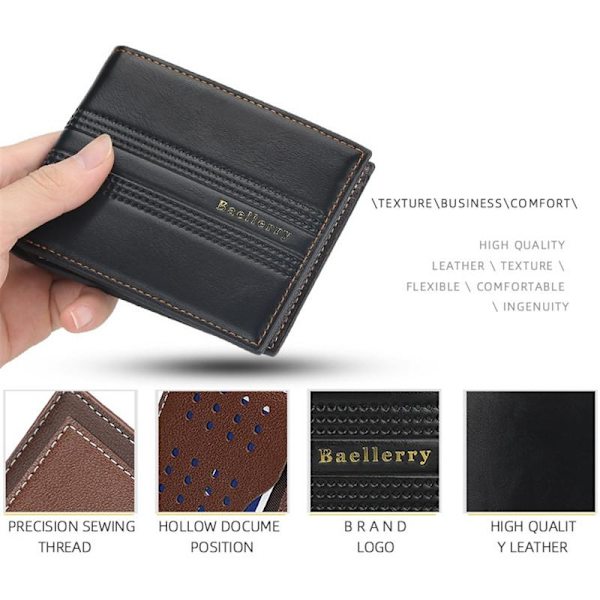 Baellerry mænd kort pung business design mode læder kortholder s lysebrun 12 cm * 10 cm * 2 cm