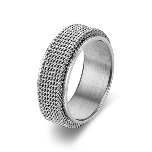 Roterende Mesh Armbånd Par Ring Flettet Forlovelsesløfte Ring for 8mm svart nr. 9