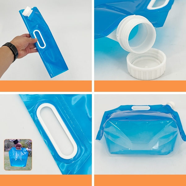 Bärbar hopfällbar vattendunk plastdunk vatten dunkar vattenpåse 2st/3L