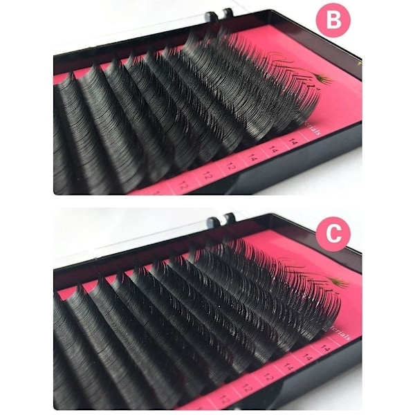 Eleganta Yelix Premium Fransar/fransförlängning/lashes Pack 0.12mm C 9/11/13/15mm mix pack