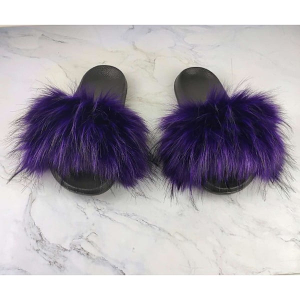 fluffiga fuskpäls sliders tofflor päls 38-39