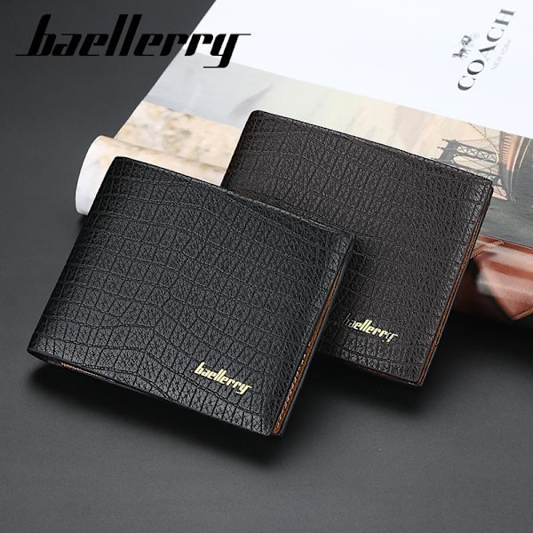 Baellerry miesten korttilompakot Vintage nahkainen korttiteline Bifold p musta 12 cm * 10 cm * 2 cm