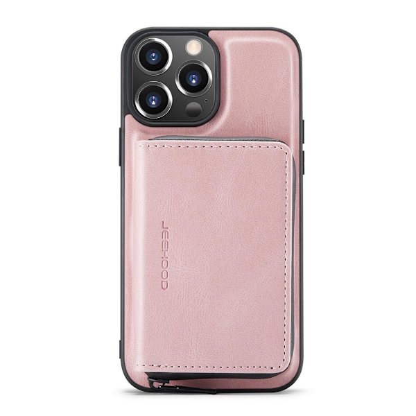(Til iPhone 13 Pro max) Etui med stativ og kortlommer, stødabsorberende, dets slanke design sort
