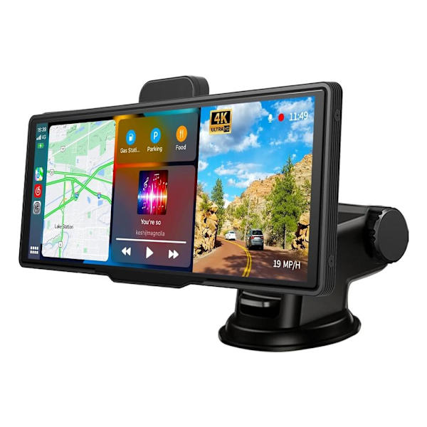 10,26 tum dashcam touchskärm med trådlös android auto / carplay med 128G minneskort