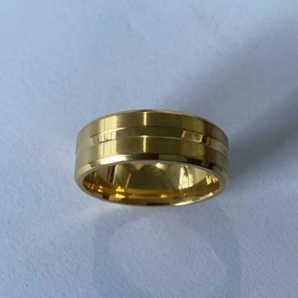Titanstål Fasad spår Färgglad blå mäns personlighet dominerande 8mm guld nr 11
