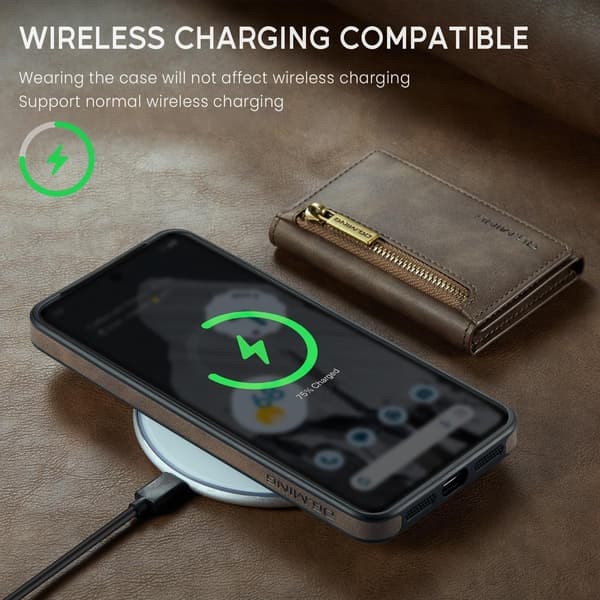 (iPhone 14 Pro Maxille) DG.MING M5 -sarjan irrotettava lompakkokotelo vihreä