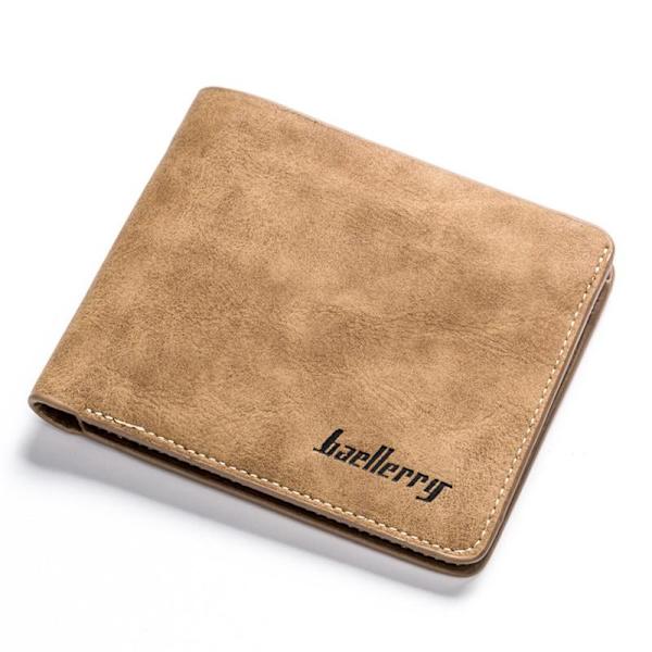 Baellerry kort stil Mens plånböcker visitkortshållare PU läder B Grå färg 12cm*9.8cm*1.2cm