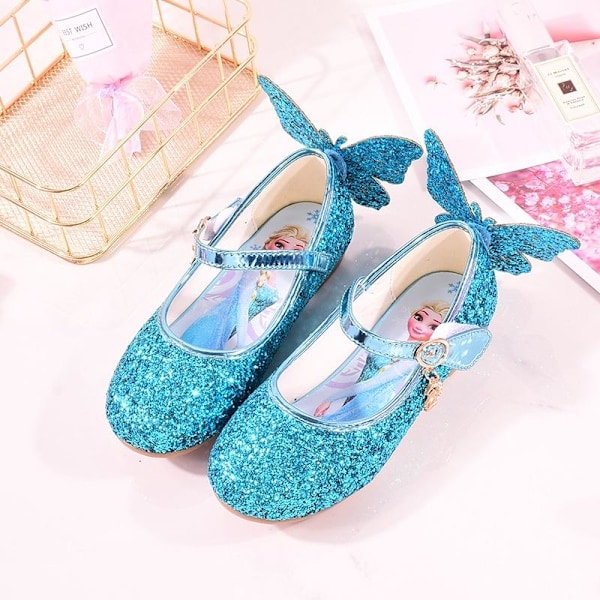 prinsesskor elsa skor barn festskor blå 17cm / size27