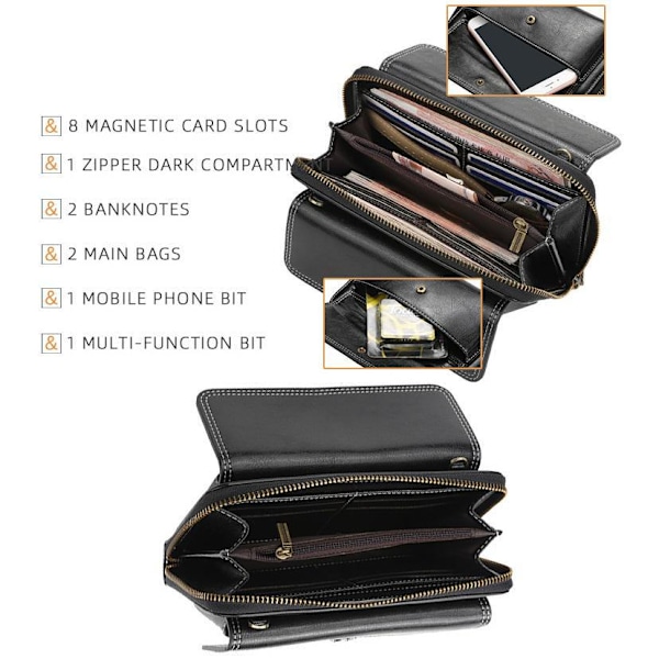 Baellerry Kvinder Læder Håndtaske Mode Crossbody Skuldertasker Koblinger rødvin 20 cm * 11,5 cm * 6 cm