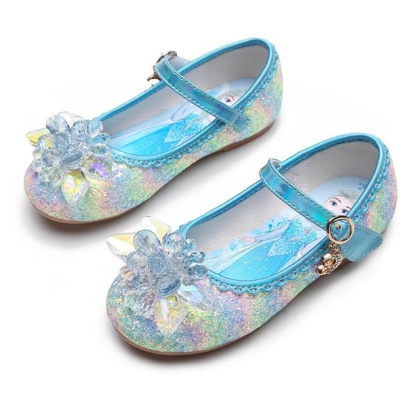 prinsessakengät elsa kengät lasten juhlakengät sininen 20cm / koko 32