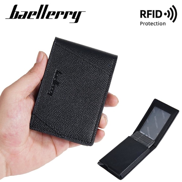 Baellerry RFID-blokerende aluminiums kortholder Slim pung til sort