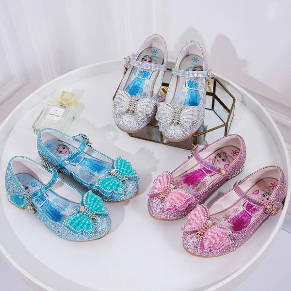 prinsesskor elsa skor barn festskor blå 22cm / size36