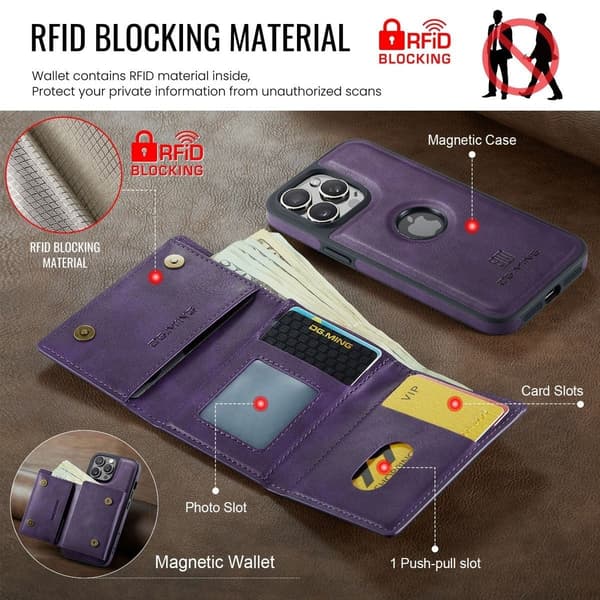 (Til iPhone 12 / iPhone 12 Pro) DG.MING M6 Serien Magnetisk Plå kaffe