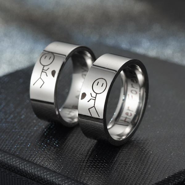 His Always Yours My Forever Love - Paripari - Graveroidut sopivat musta 8mm hänen aina Nro 10