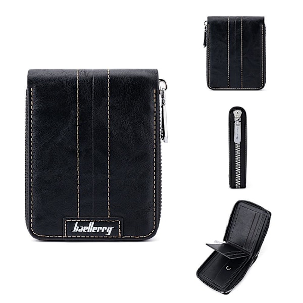 Baellerry RFID Blokerende Slim Tegnebog til Mænd - Multi Card Slots sort