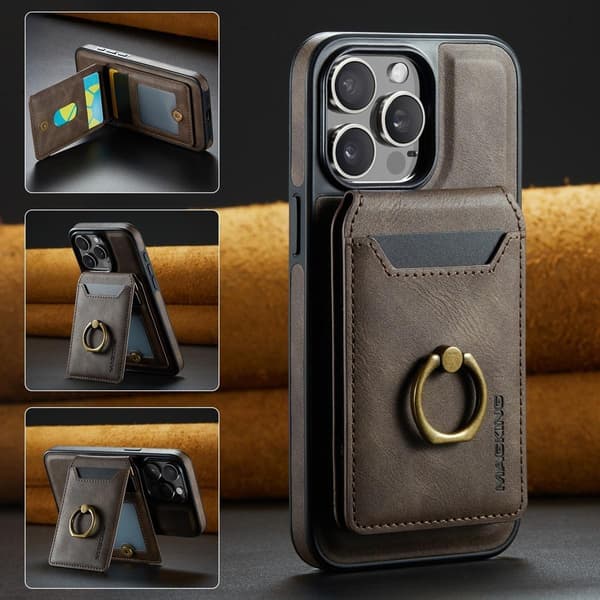 (För iPhone 14 Plus) MagSafe Telefonfodral med roterande ring oc grön