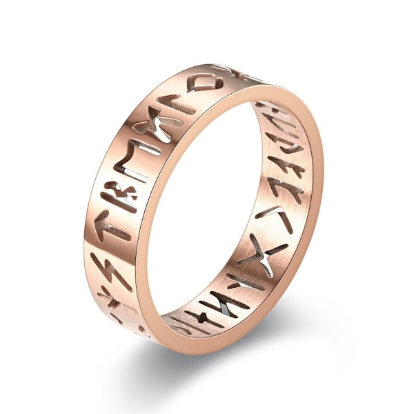 Nordic Rune Herrring i rostfritt stål - bestående symbol för sty 6mm guld nr 11