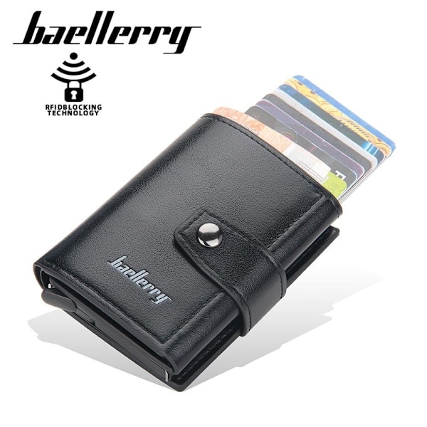 BAELLERRY Automatisk Popup Kortholder til Mænd RFID-Blokering sort