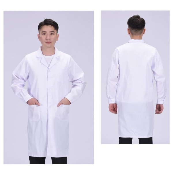 Hvit laboratoriefrakk Doctor Hospital klær mat fabrikk skjønnhetssalong knapper på ermestil 1 xxl