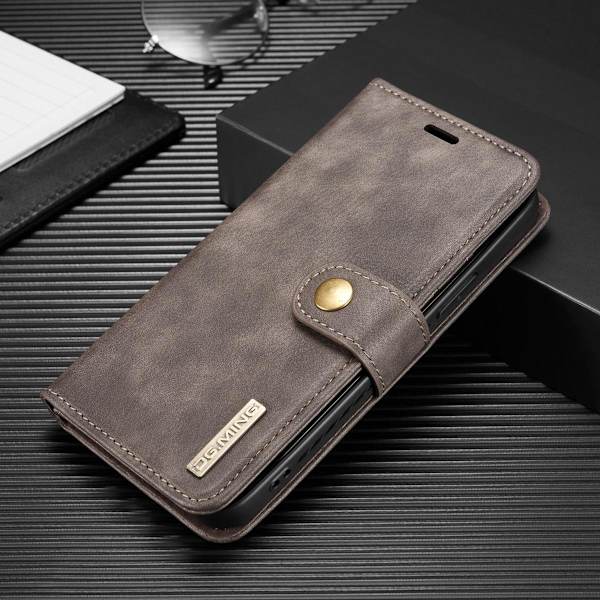 (Til iPhone 12 / iPhone 12 Pro) DG.MING Lædercover til telefon: grå