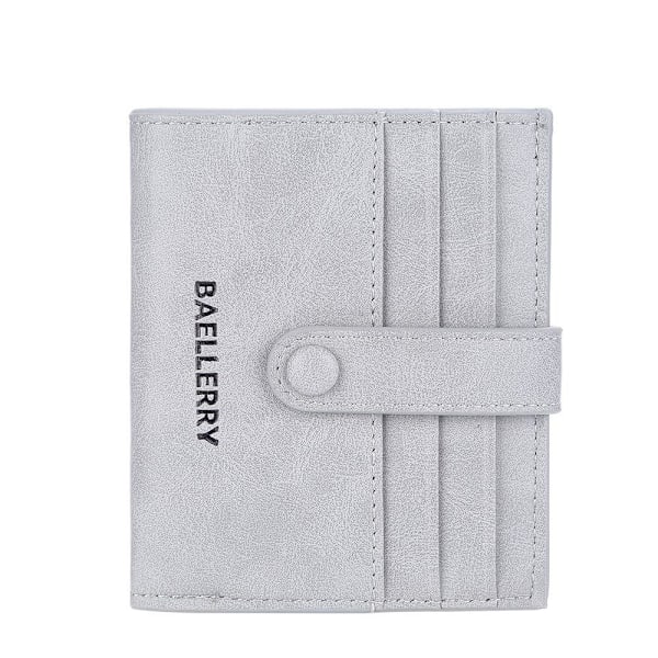 Smal minimalistisk plånbok för män med flera kortplatser och kna ljusgrå