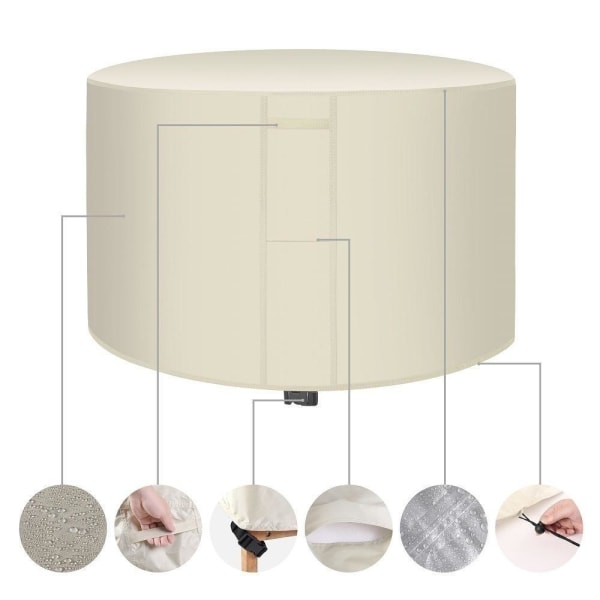 beskyttelse for utemøbler runde dekker hagemøbler beige 230(diameter)*110cm