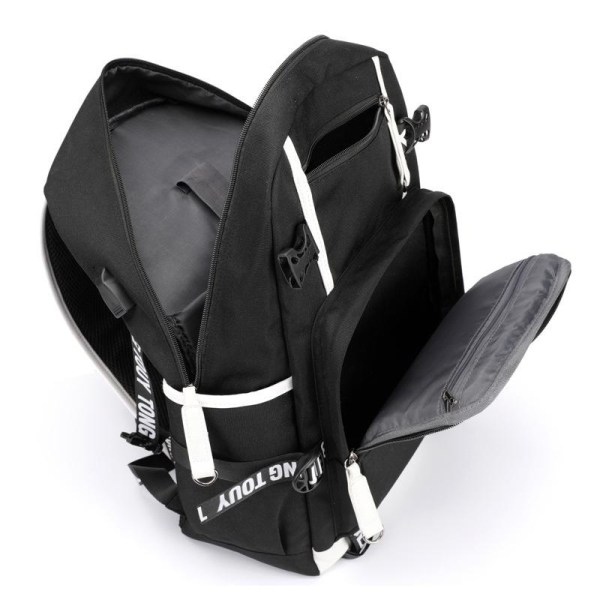 ronaldo 7 rygsæk børn rygsække rygsæk med USB stik 1 stk sort brillant