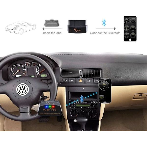 Vgate iCar Pro 3.0 - Ultimate Bluetooth OBD2-scanner til Android som på billedet
