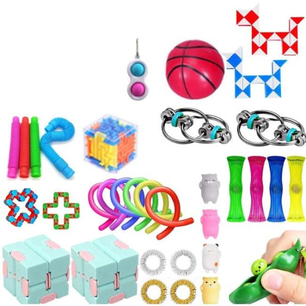 34st fidget toys pack festfavörer sensorisk pop it stressboll