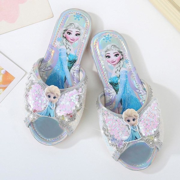 prinsesse elsa sko barneselskapssko jente sølvfarget 20,5 cm / størrelse 32