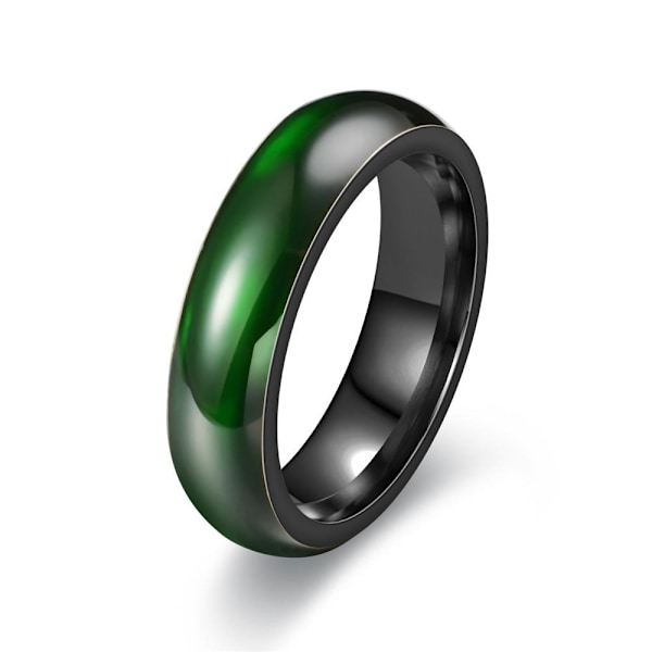 Glaserede grønne jade ringe - unikke 6 mm tykke stablede f 6 mm stålmaling nr. 8