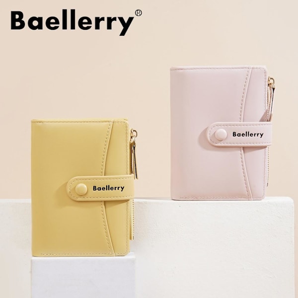 Baellerry kort lommebok for kvinner - stilig minimalistisk myntveske svart
