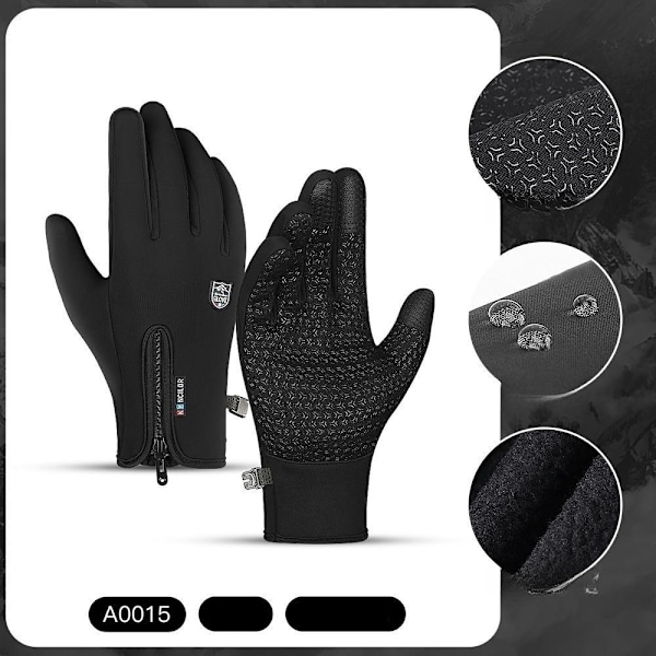 vinterhandskar touchvantar vattentäta skidhandskar A0015 svart XL