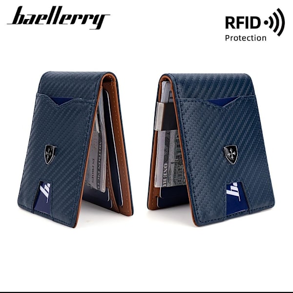 Baellerry Minimalistisk RFID-blokerende slank pung til mænd sort