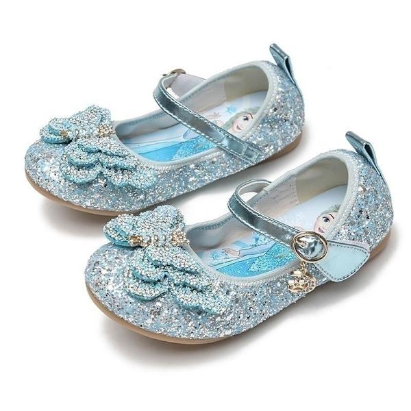 elsa prinsess skor barn flicka med paljetter blå 15.5cm / size24