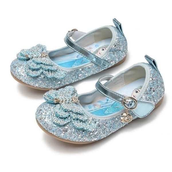 elsa prinsesse sko barn pige med pailletter blå 20 cm / størrelse 33