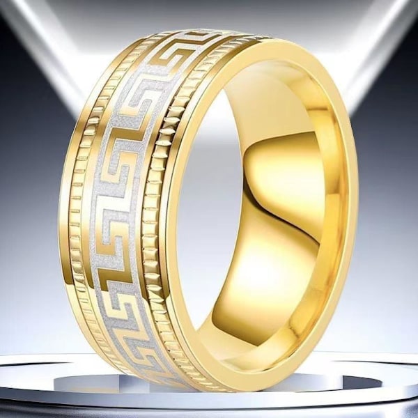 Great Wall dubbelstegspräglad laserring - äkta kinesisk symbolik präglat murguld nr 7
