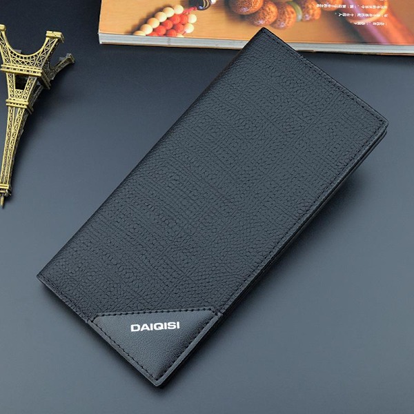 Baellerry PU läder långa plånböcker Business Mens korthållare mo Grå färg 18.5cm*9cm*1.8cm