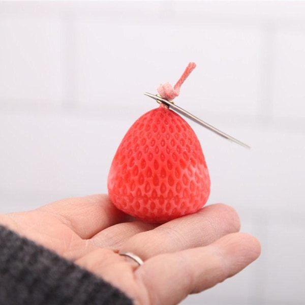lysform lysformar DIY silikonform stearinljus 3D jordgubbe