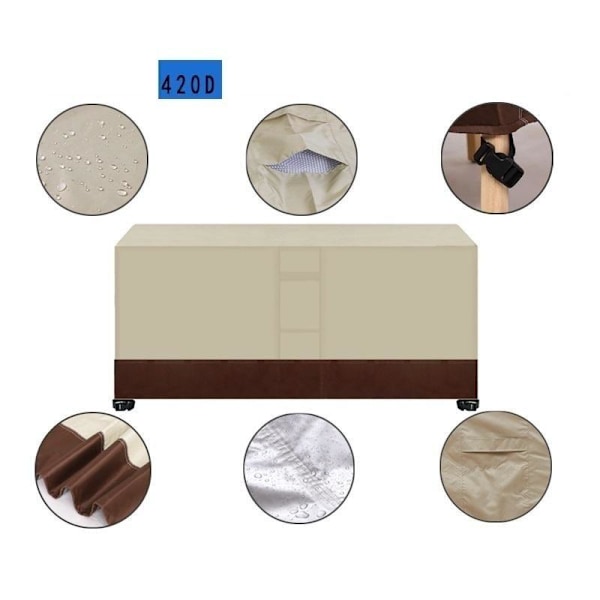 utemöbler skydd / överdrag trädgårdsmöbler skyddsöverdrag med va beige/brun 87*87*77cm