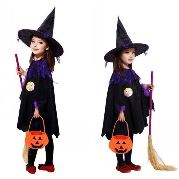 Halloween hekse kostume til faner 130 cm