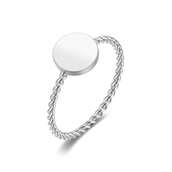 Hamp-innpakket hjerteformet ring - elegant, ultratynn liten rund s 1,5 mm stålfarge ferskenhjerte nr. 6