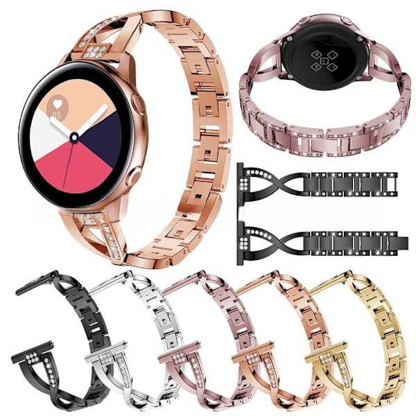 Rannekoru teräs Samsung Galaxy Watch Active X 20mm vaaleanpunainen