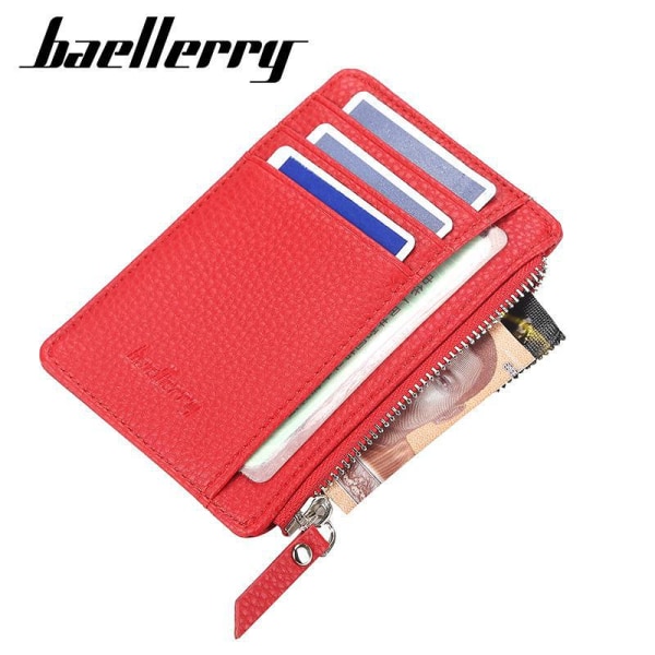 Baellerry Unisex kortholder tynde punge Lille håndtaske Pu brun